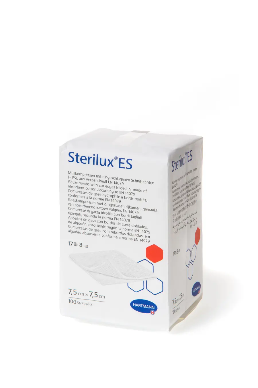 7252_GAZOVY KOMPRES STERILUX ES NESTERILNI 7,5X7,5CM 100KS